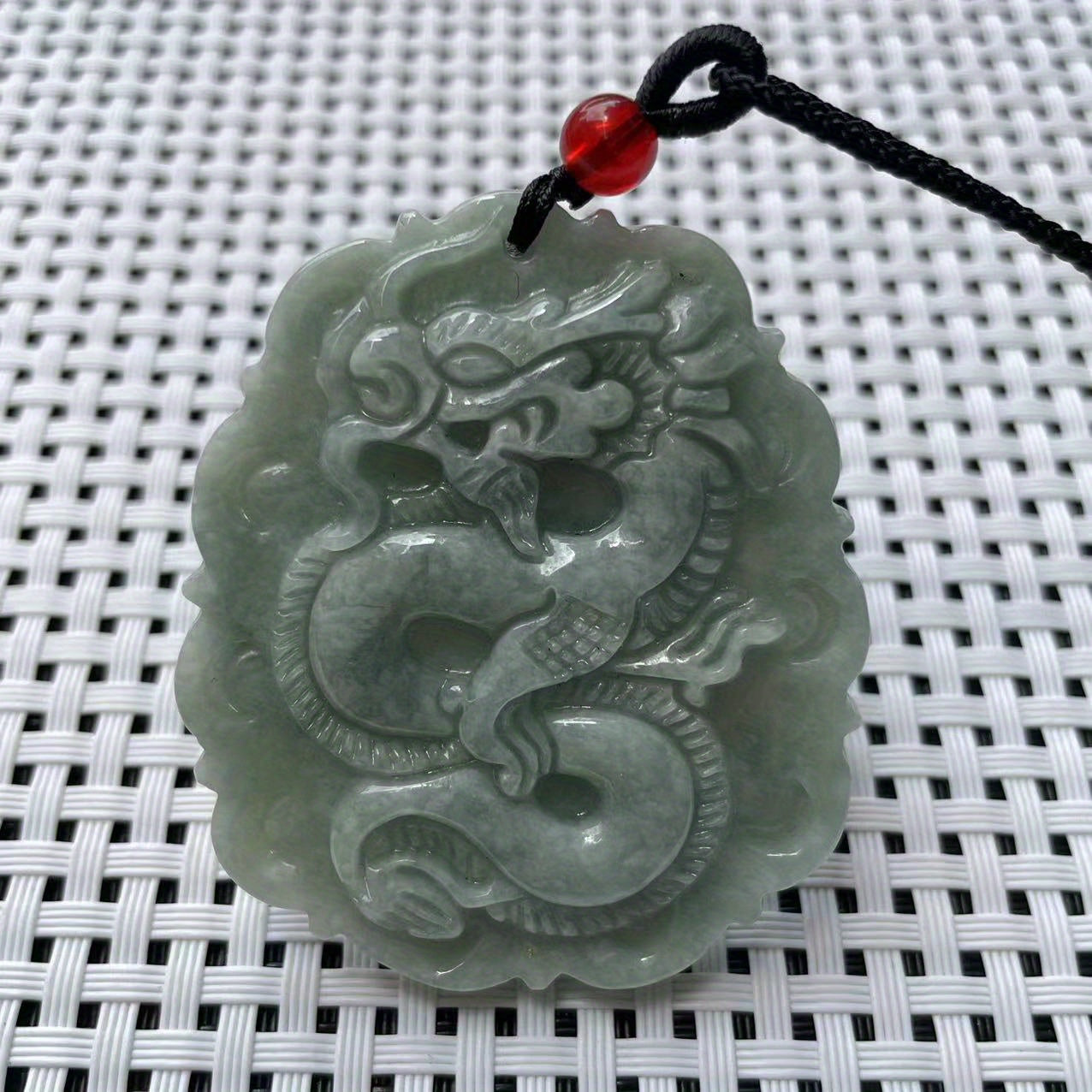 Green Jade Dragon Pendant - Unisex Zodiac Talisman for Harmony & Spiritual Protection