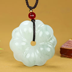 Elegant Natural Stone Flower Pendant - Men's Spiritual Grounding Jewelry & Sweater Chain Accessory