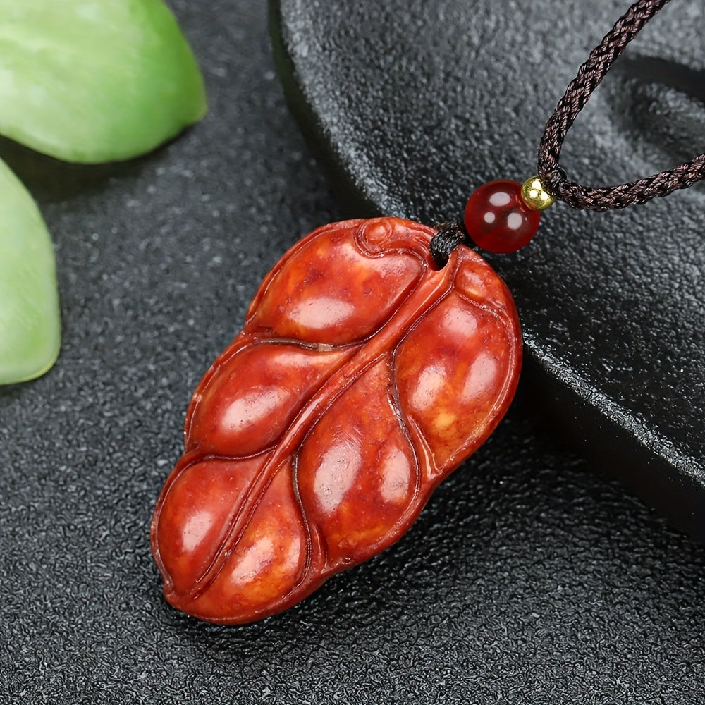 Elegant Red Maple Leaf Pendant for Vitality, Grounding, and New Beginnings