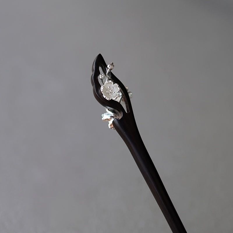 1pc Daily Updo Atmosphere Ancient Style Hanfu Cheongsam Updo New Chinese Silvery Lotus Hairpin - Elegant Traditional Hair Accessory for Cultural Events