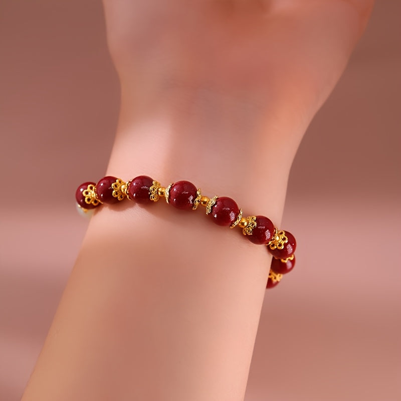 Elegant Red Coral Bracelet - Natural Stone Beads for Spiritual Energy & Everyday Elegance