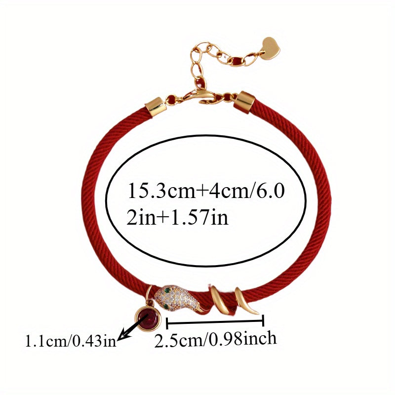 Elegant Red Snake Bracelet - Chic Daily Wear with Energy Balance