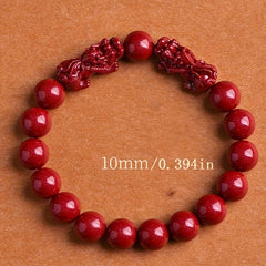 Purple Golden Emperor Cinnabar Pixiu Bracelet - Prosperity & Spiritual Protection