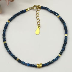Elegant Bohemian Lapis Lazuli Bracelet - Spiritual Harmony & Prosperity Energy Boost