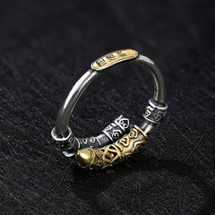 Men's Adjustable Golden Cudgel Ring – Mythology-Inspired Spiritual Energy Jewelry for Protection & Harmony