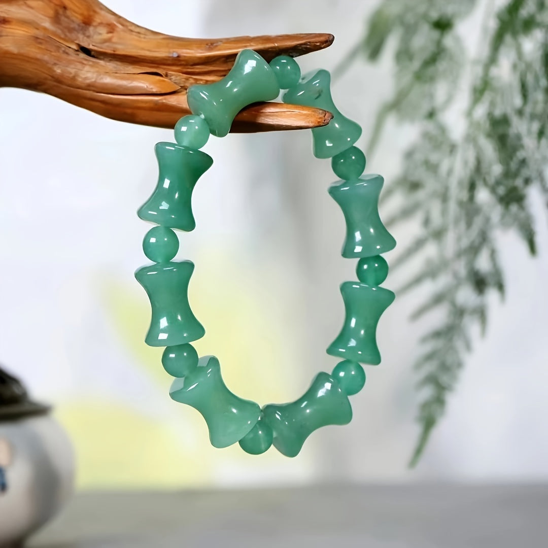 Elegant Green Aventurine Beaded Bracelet for Abundance, Heart Chakra Healing, and Positive Energy