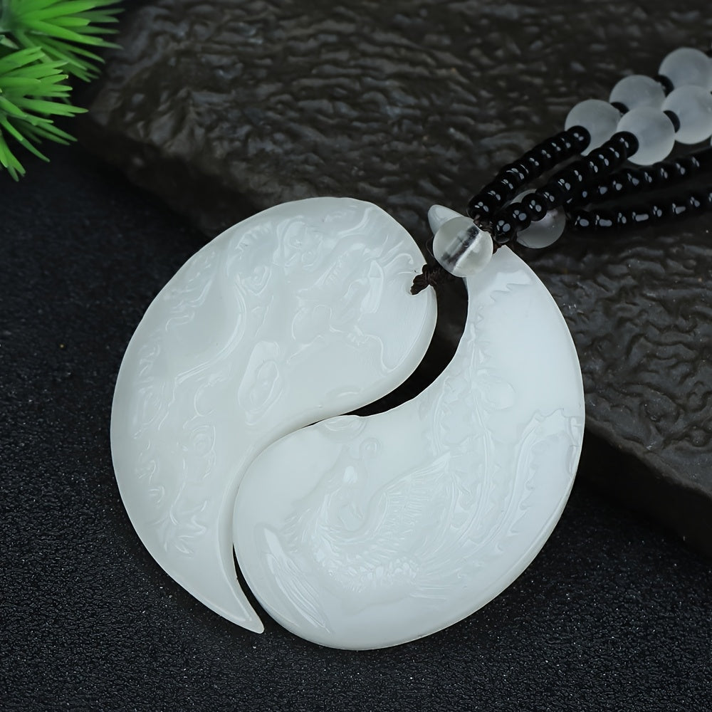 Natural Stone Dragon Phoenix Couples Necklaces for Love, Protection & Stylish Unity - Valentine's Day Gift