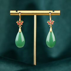 Green  Long Hook Earrings - Harmonious Energy for Daily & Vacation Wear
