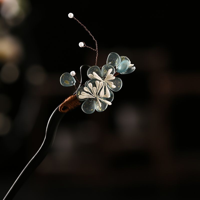 Chinese Traditional Hanfu Hairpin - Antique Wooden Hair Accessory with Large Tassels - Authentic Cheongsam Dress Pin for Cultural Costumes, Weddings & Chinese New Year Outfits - Harmony Energy Talisman