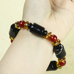 9-Eye Agate Pendant Necklace for Men, Protective Tibetan Dzi Bead Jewelry, Spiritual Gifts for Strength and Grounding