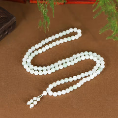 108pcs Natural Stone Rosary Long Sweater Chain Pendant - Harmonious Energy for Meditation & Protection