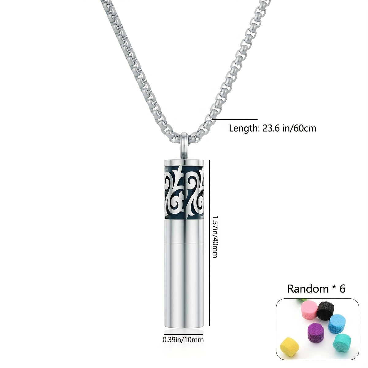Creative Aromatherapy Necklace - Silver-Tone Perfume Bottle Pendant for Emotional Balance & Spiritual Harmony