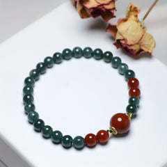 Men's Natural Stone Beaded Bracelet for Beach Parties - Harmony & Prosperity Energy