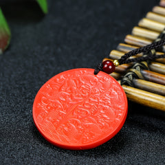 Red Cinnabar Fish Pendant for Abundance, Protection & Good Fortune
