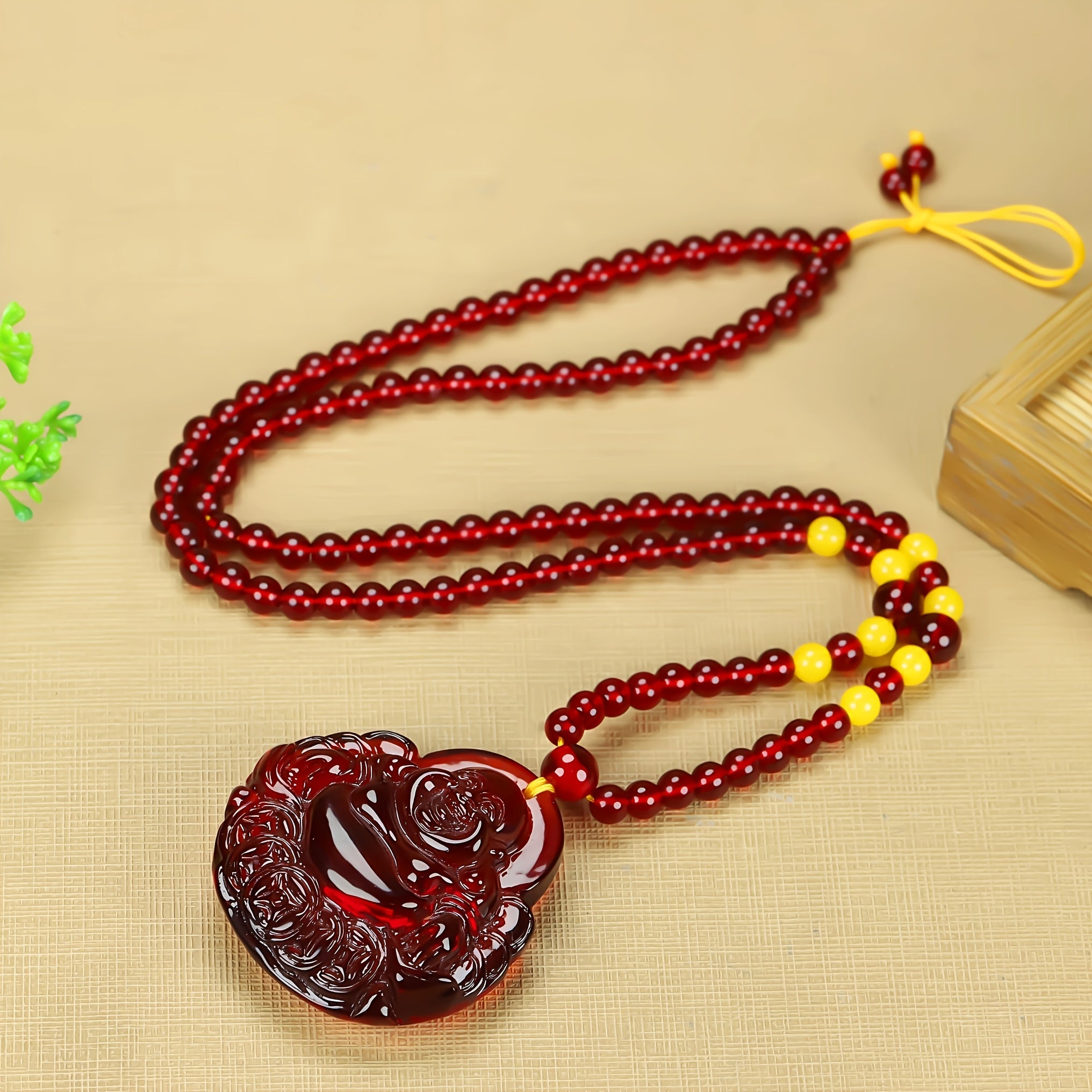 Natural Amber Blood Amber Pendant - Festive Gift for Energy Balance & Protection