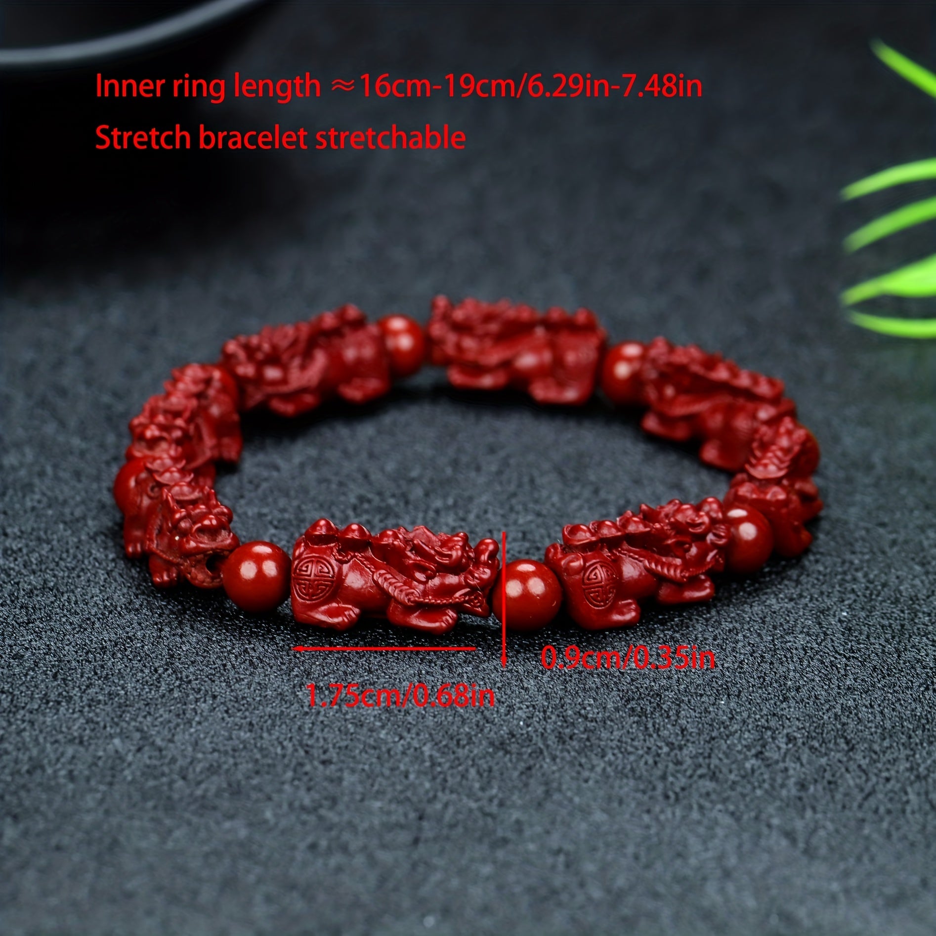 Elegant Cinnabar Dragon Bracelet - Red Energy for Wealth & Protection | Spiritual Harmony Jewelry