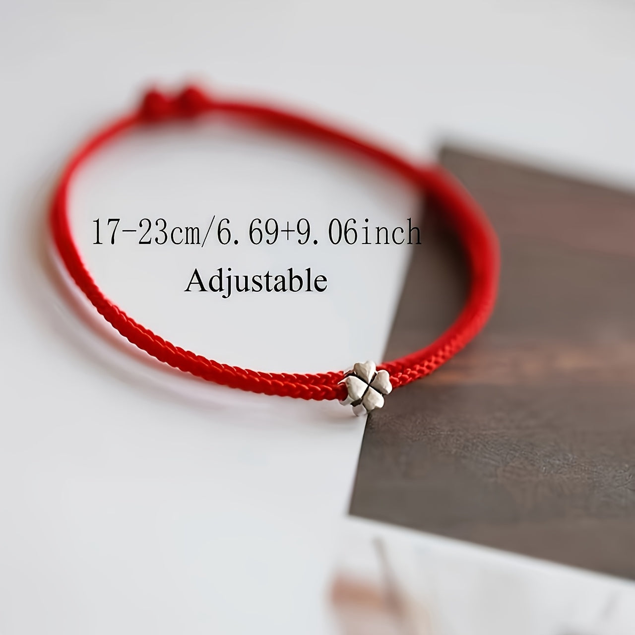 Elegant Red Rope Clover Bracelet - Lucky Charm for Harmony & Prosperity