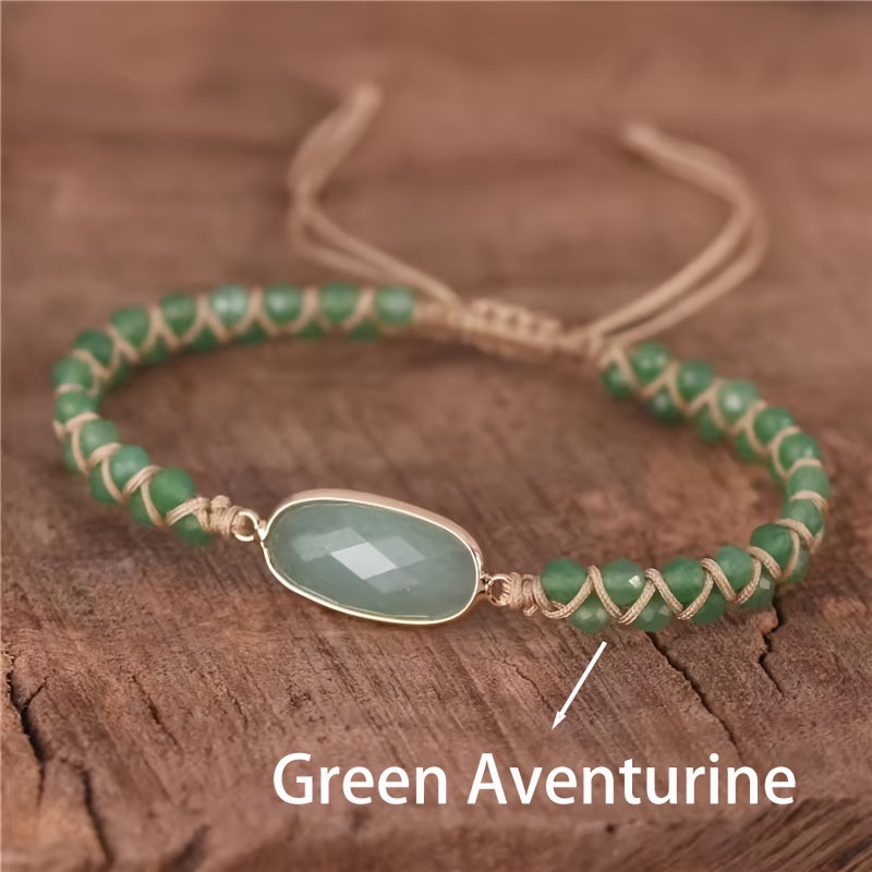 Boho-Chic Green Aventurine Beaded Bracelet - Harmony Energy & Natural Stone Charm