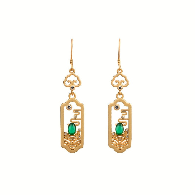 Golden-Plated Cloud Pattern Earrings for Harmony & Prosperity Energy