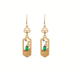 Golden-Plated Cloud Pattern Earrings for Harmony & Prosperity Energy