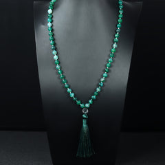 Natural Agate Mala Necklace - 108 Beads for Spiritual Healing & Daily Wear