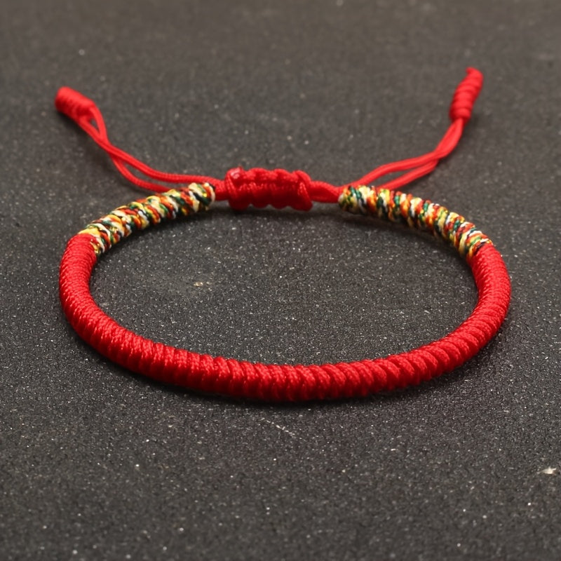 Hand-Woven Bracelet - Lucky Red Rope Design for Men's Fashion & Energy