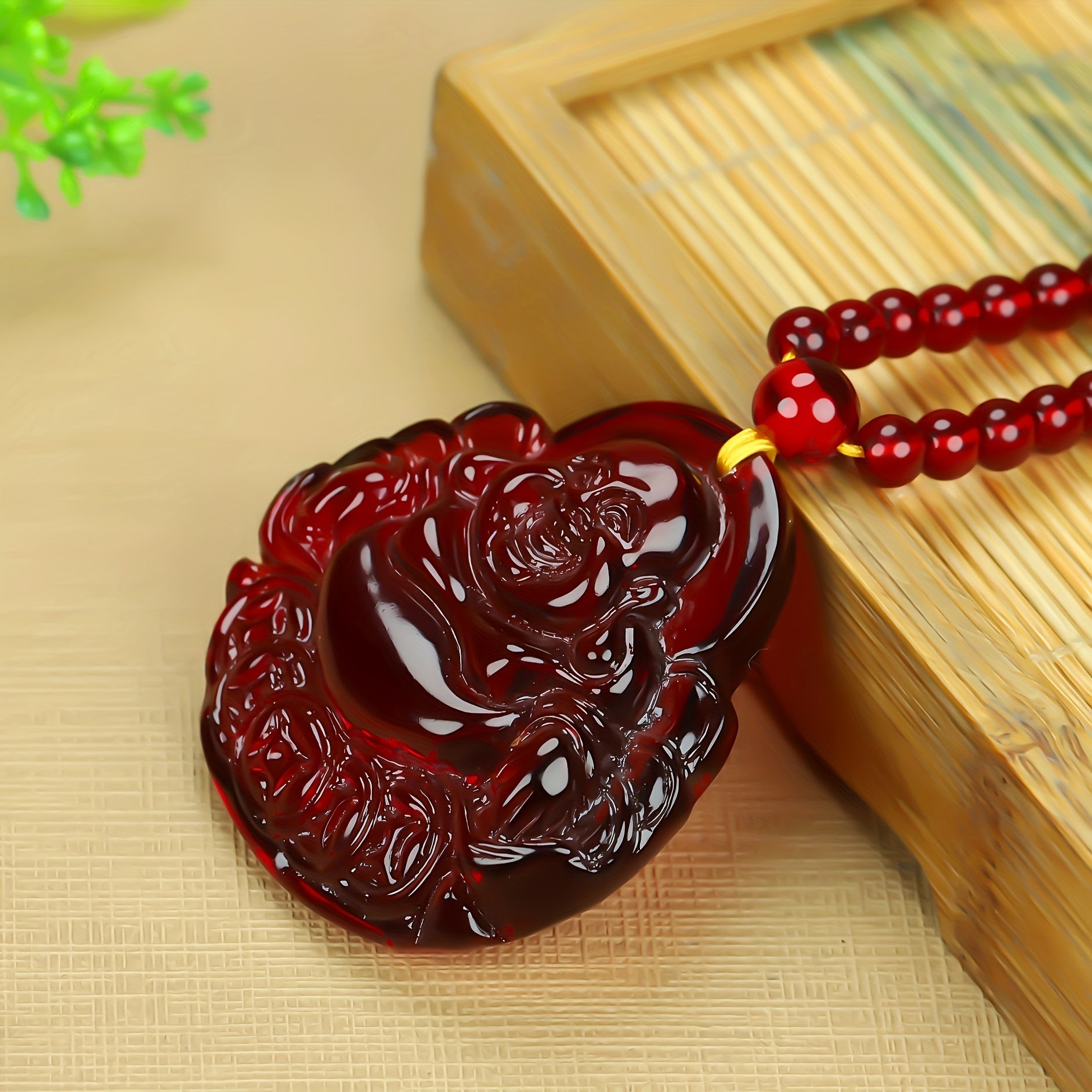 Natural Amber Blood Amber Pendant - Festive Gift for Energy Balance & Protection