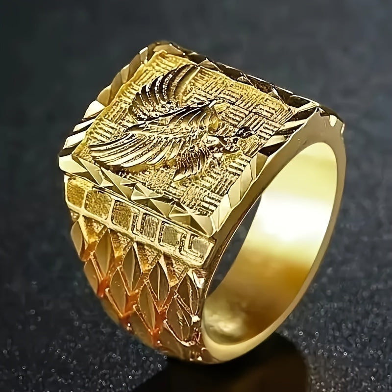 Norse Viking Eagle Men's Ring - Symbolic American Bald Eagle, Bold Personality Statement Jewelry Gift