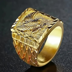 Norse Viking Eagle Men's Ring - Symbolic American Bald Eagle, Bold Personality Statement Jewelry Gift
