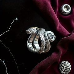 Vintage Snake Ring for Men & Women — Adjustable Gothic Serpent Ring with Energizing Power, Spiritual Harmony & Protection Amulet