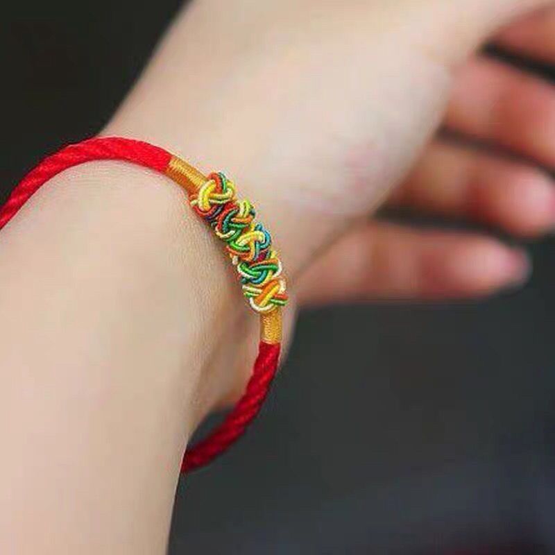 Colorful Hand-Woven Couple Bracelet - Red String Lucky Charm for Easter & Valentine's Day