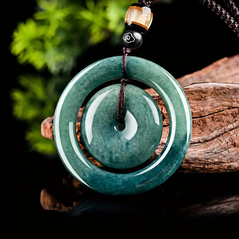 Light Green Jade Pendant Necklace for Harmony, Prosperity & Grounding