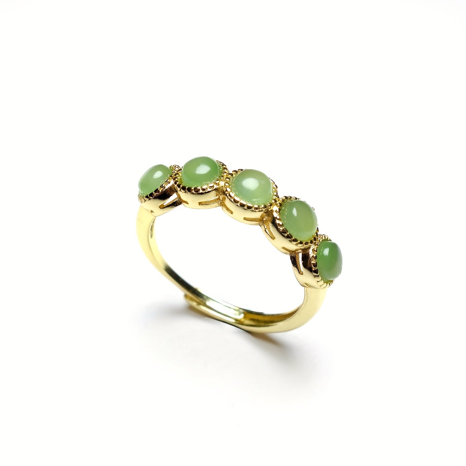 Elegant Green Gemstone Ring for Men Women Couple with Natural Energy Protection
