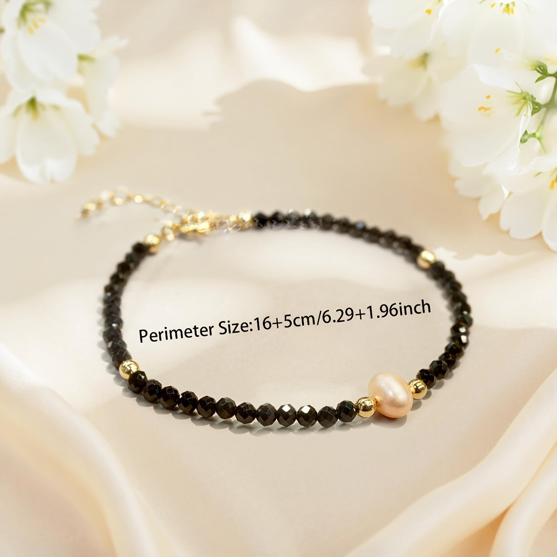 Obsidian & Pearl Elegant Bracelet - 3mm Mixed Stone for Daily Energy Balance & Gift-Giving