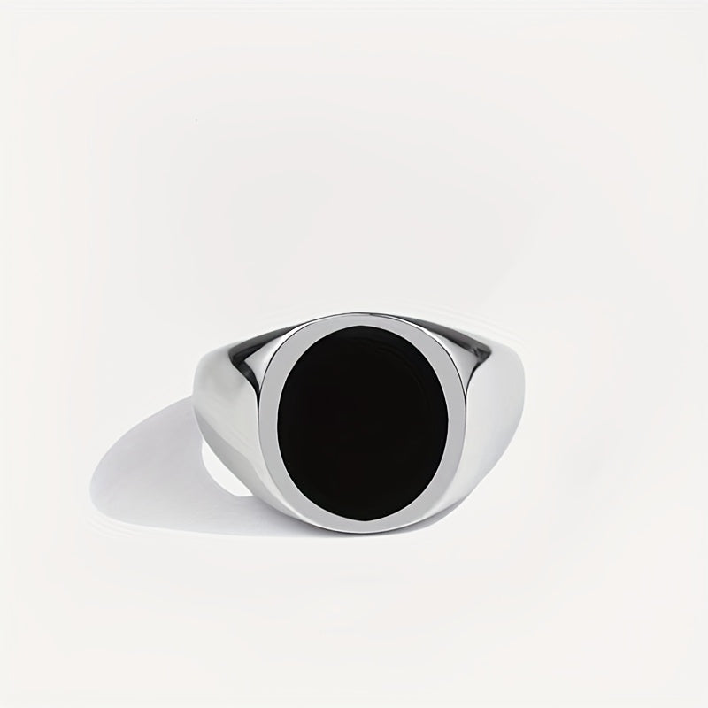 Minimalist Silvery-Plated Open Ring — Oval Design for Balance & Clarity