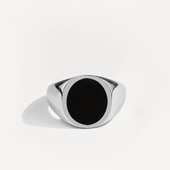 Minimalist Silvery-Plated Open Ring — Oval Design for Balance & Clarity