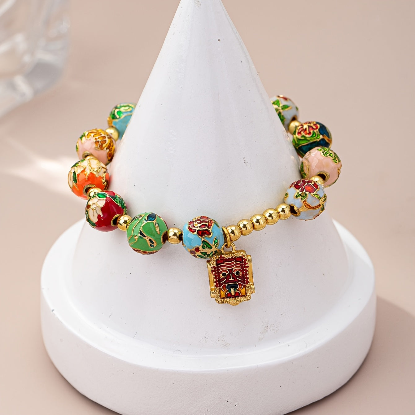 Elegant Vintage-Inspired Zodiac Flower Charm Bracelet - Stretchy Alloy for Daily & Party Wear