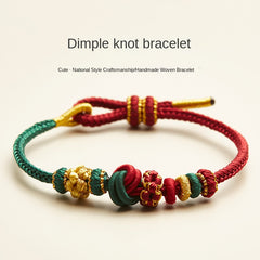 Elegant Dimple Knot Blessing Bracelet — Hand-Woven Nylon Rope, Love • Protection • Prosperity Energy, Adjustable Everyday Talisman