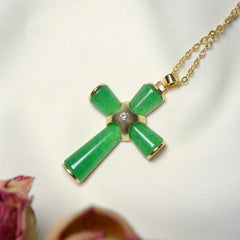 Bohemian Natural Stone Cross Pendant Necklace - Unplated Design for Beach Parties & Festive Gifts with Positive Energy