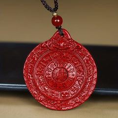 Cinnabar Bagua Pendant — Protective Red Energy Amulet for Harmony, Prosperity & Spiritual Vitality