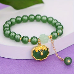 Green Jade Beaded Bracelet with Lucky Charms – Feng Shui Energy & Spiritual Harmony Beaded Bracelet, Glass, Style, Hand String Accessories, Bestie, Peace, Hand String