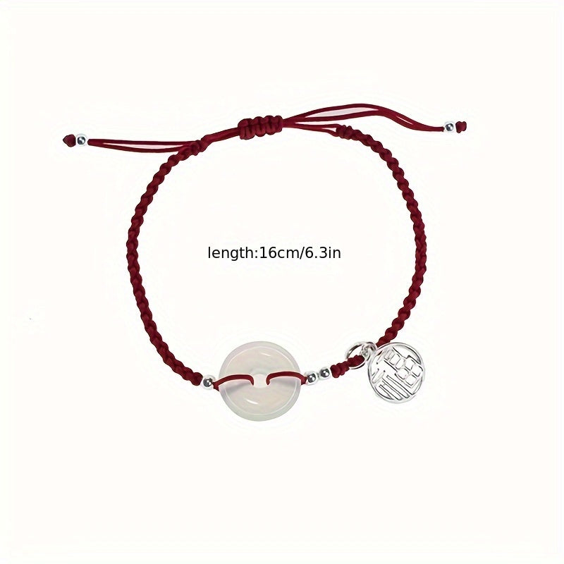 Red Rope Glass Beaded Bracelet - Lucky Charm Energy & Fashionable Gift
