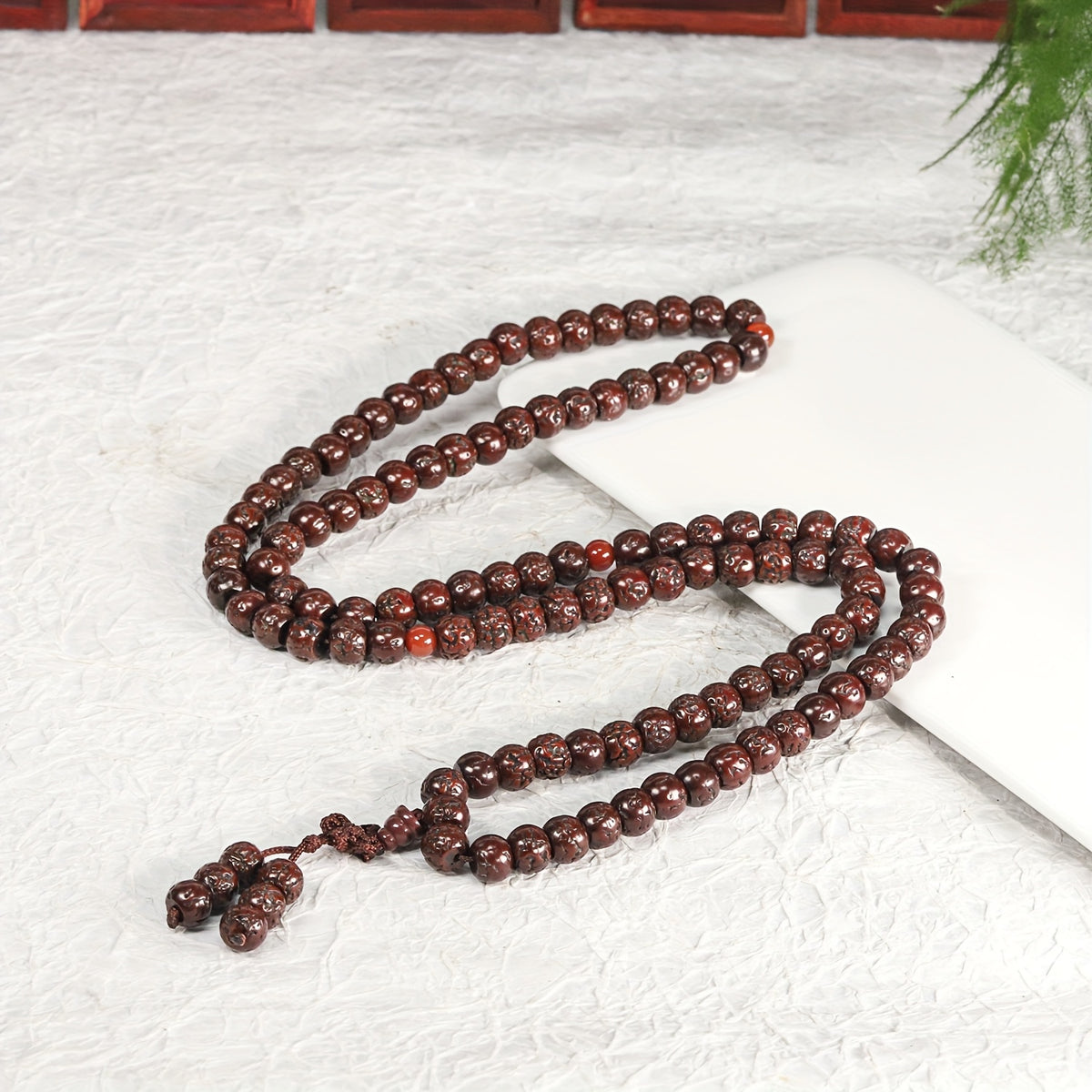 Nepalese Phoenix Eye Bead Necklace - 108 Mala for Spiritual Protection & Renewal