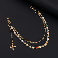 Punk-Style Cross Pendant Jeans Chain — Bold Protection & Confidence Energy Belt Charm