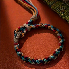 Bohemian Tribal Rope Bracelet — Harmony, Luck & Protective Energy Charm
