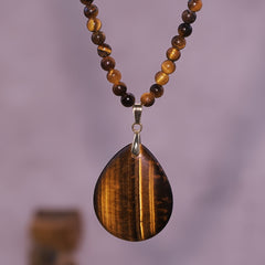 Vintage Tiger Eye Pendant Necklace - Harmony & Protection for Daily Wear