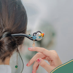 Pan Hair Hairpin - New Chinese Style High-end Feeling with Wooden Craftsmanship for Harmonious Energy Flow & Cultural Elegance