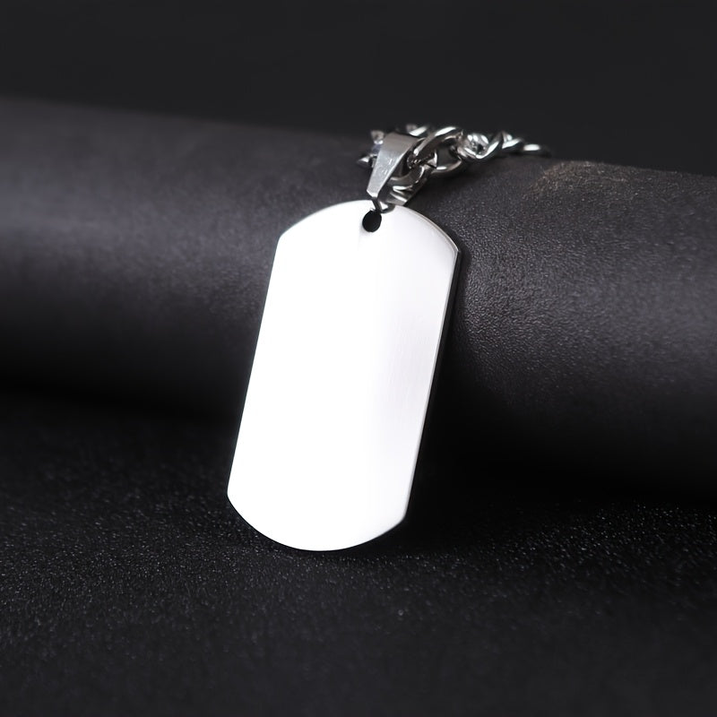 Men's Stainless Steel Military Necklace - Heavy-Duty Chain & Minimalist Pendant for Protection & Strength - Durable Everyday Jewelry for Dad, Husband, Boyfriend