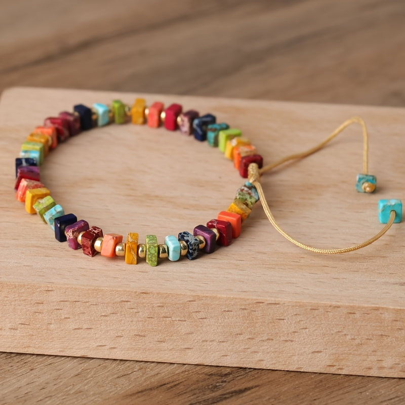 Emperor Stone Square Woven Bracelet - Vibrant Energy & Versatile Style