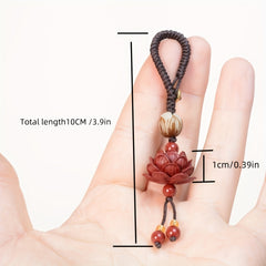 Cinnabar Lotus Charm Keychain & Mobile Accessories - Spiritual Protection & Harmony for Daily Carry
